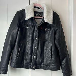 Levi’s faux leather sherpa trucker jacket